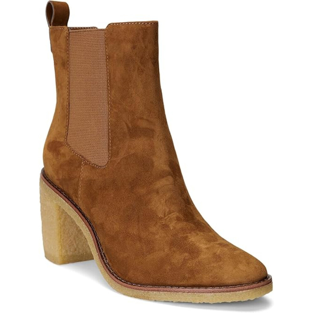 Lauren Ralph Lauren Marianna Boots Womens US 9.5 Brown Block Heel Bootie LION609
